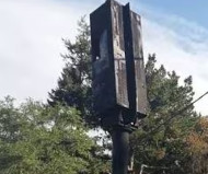 Torched French speed camera